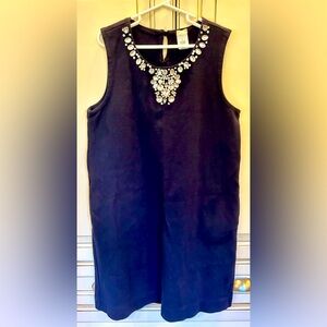 J. Crew Crewcuts dress with rhinestone detailing size 14 navy